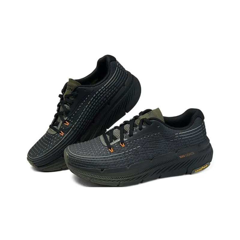 Skechers Max Cushioning Anti Slip And Wear Resistant Breathable Low Top Running Shoes Men's Black-1
