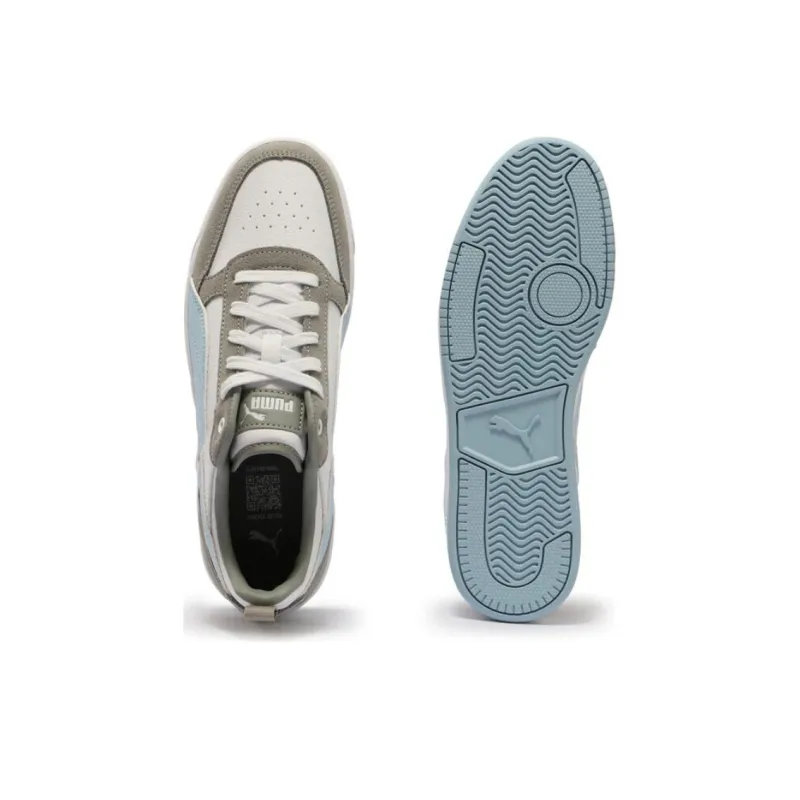 PUMA DRIBBLE Anti Slip Wear Resistant Low Top Casual Shoes Unisex Silver Gray White-4