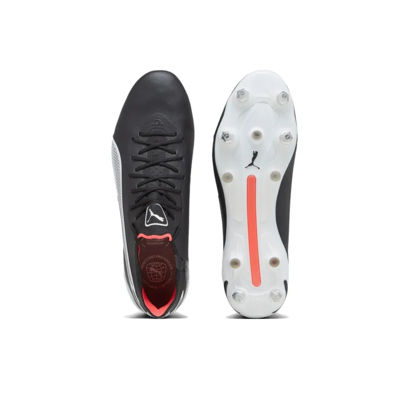 PUMA King Ultimate Soccer Shoes Men Low Top Black/White-3