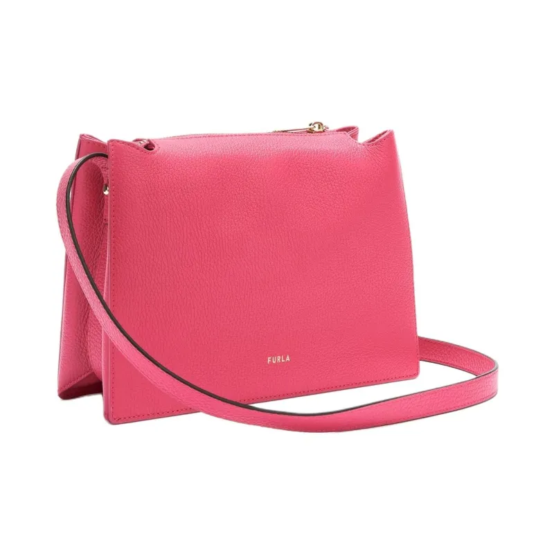 Furla Grain Cow Leather Shoulder Bag, Crossbody Bag, Handbag Small Size Women's Rose Red-1