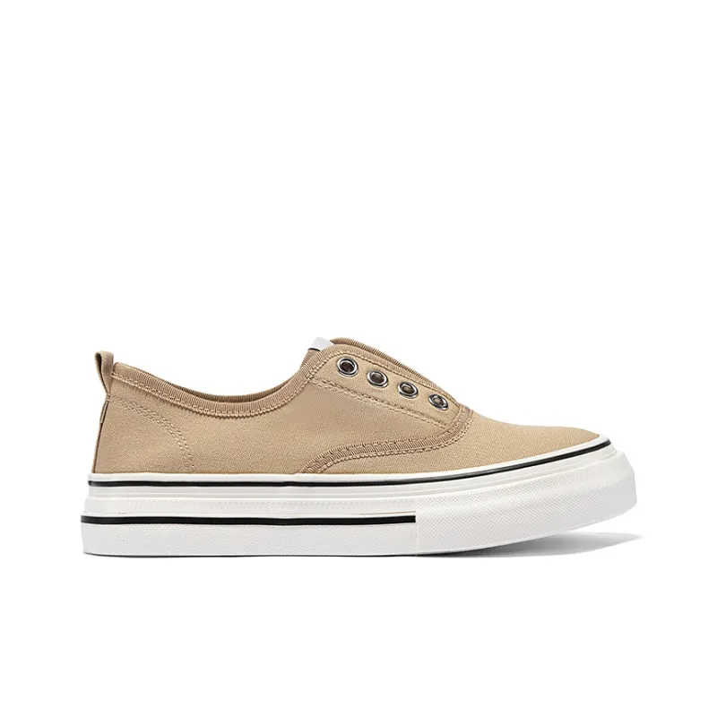 Warrior Lazy Slip on Lightweight And Breathable Canvas Shoes Women's Khaki-1