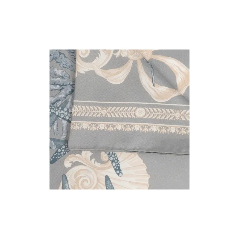VERSACE Barocco Sea Printed Finished Edge Foulard-2