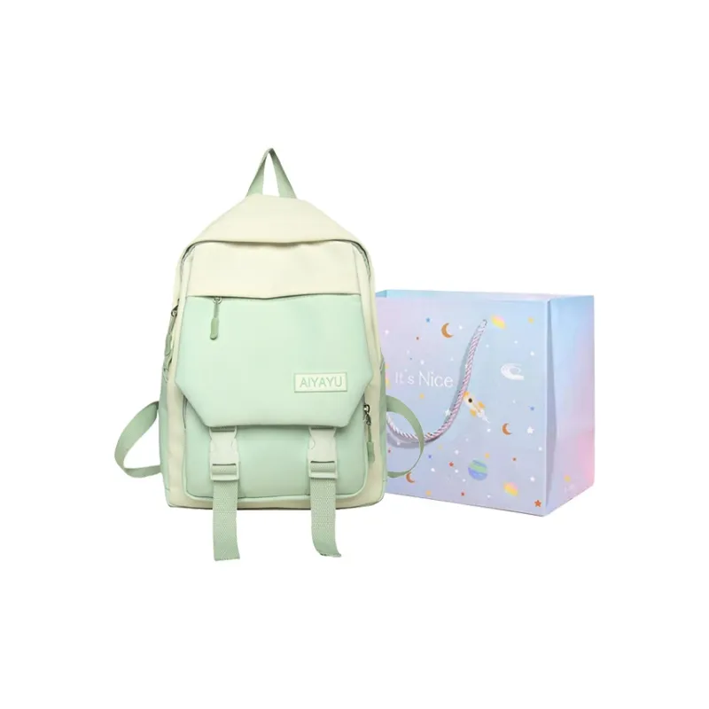 GOX Nylon Backpack Regular Women's Black/Pink/Light Purple/Light Yellow/Light Green-16