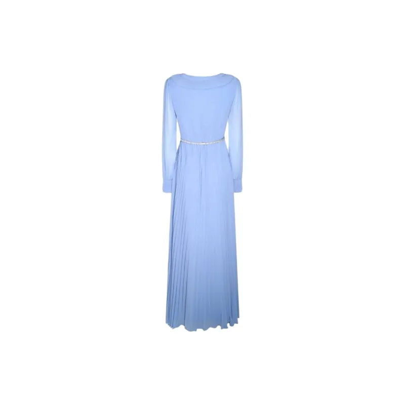 Self portrait V Neck Belted Chiffon Maxi Dress-1