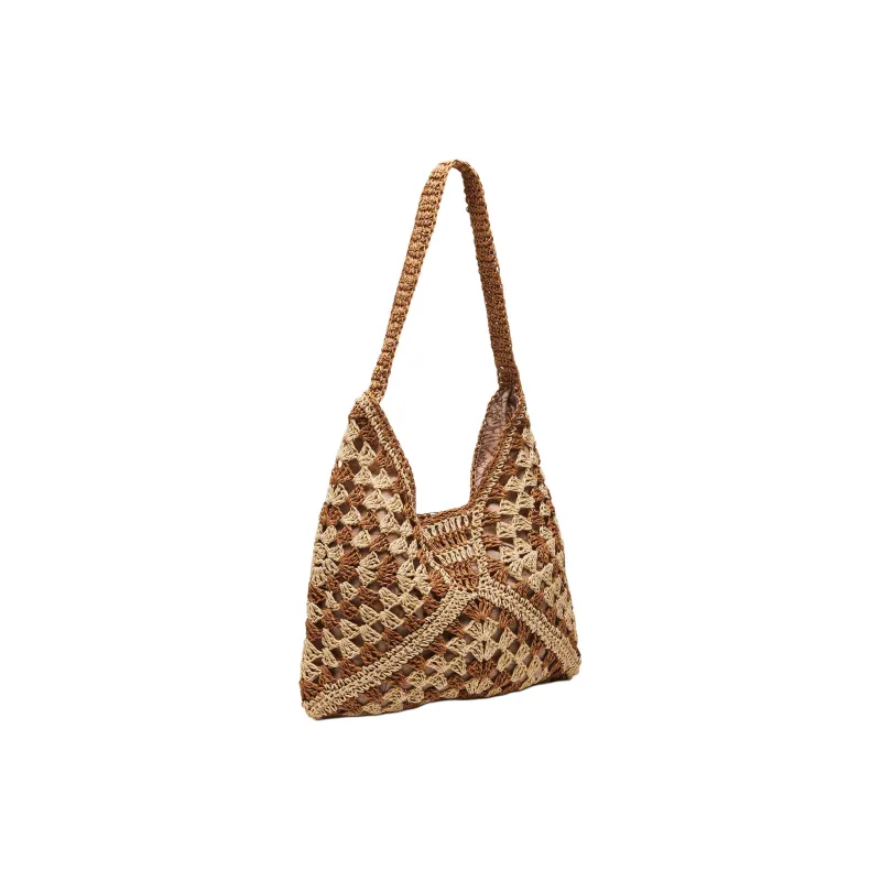 STEVE MADDEN Raffia Handbag Shoulder Bag Women's Natural-1