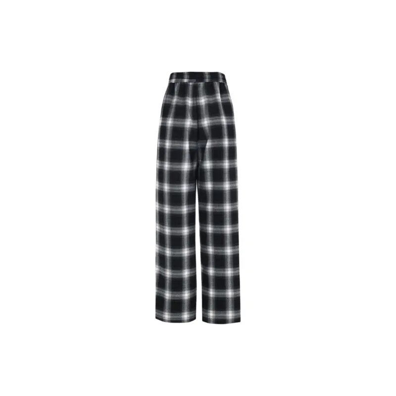 Kazakhstan Casual Pants Women's Black Plaid-1