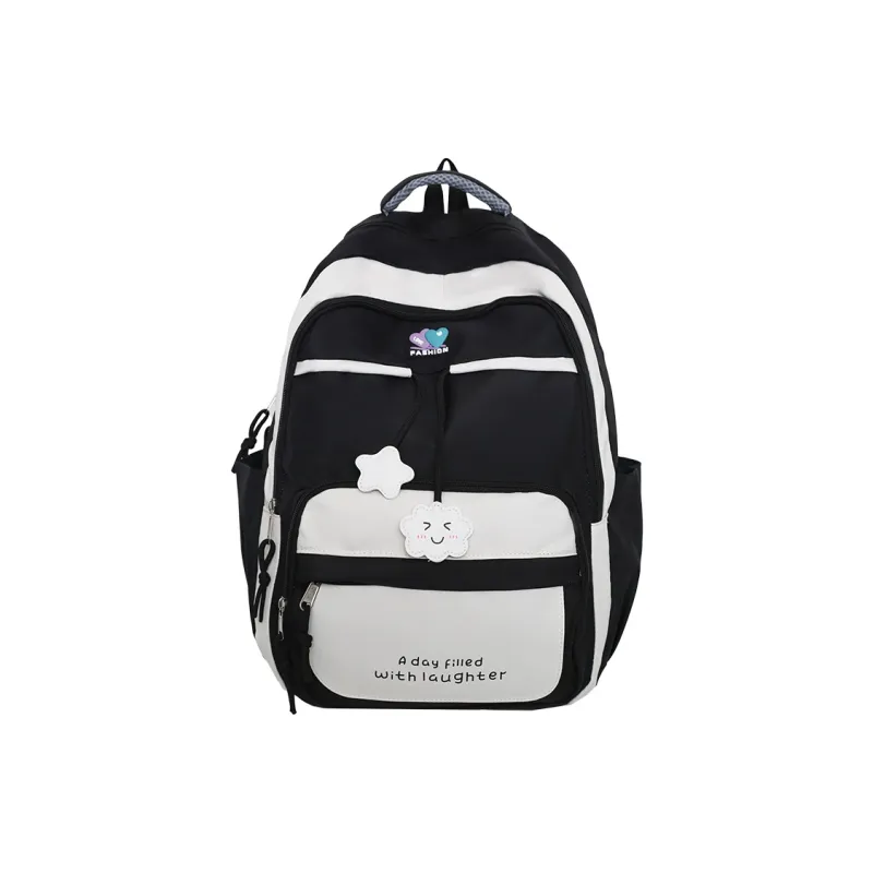 KAKAXI Nylon Backpack Unisex Black/Purple/Green/Blue/Pink-0