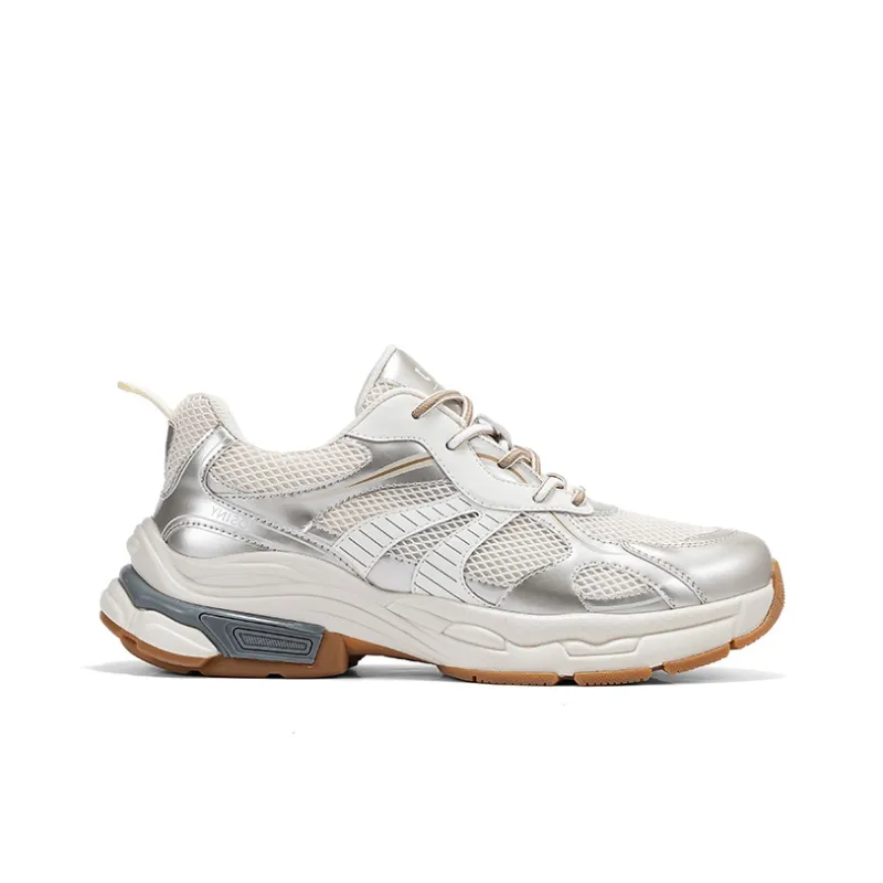 JOSINY Interstellar Odyssey Cushioned Wear Resistant Breathable Low Top Chunky Sneakers Men's Champagne Gold-1