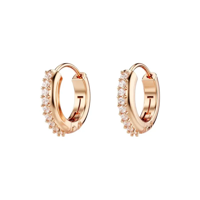 Swarovski Synthetic Cubic Zirconia, Rose Gold Tone Plated Earrings Women's Gold-2