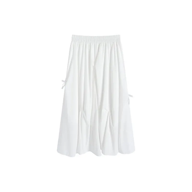 Juden Choi Casual Long Skirt Women's White-11