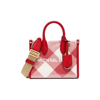 MICHAEL KORS Mirella Letter Print Artificial Leather Tote Handbag Mini Women's Red/White