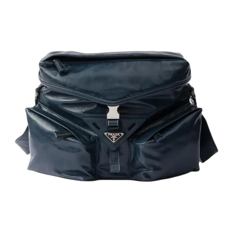 PRADA Leather Crossbody Bag, Shoulder Bag Men's Denim-0