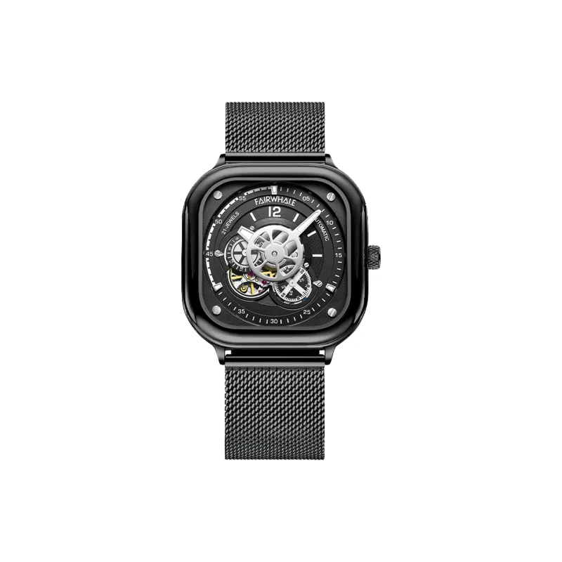 FAIRWHALE Starlight Collection Automatic Mechanical Movement Watch Men's Watches Black Dial-2