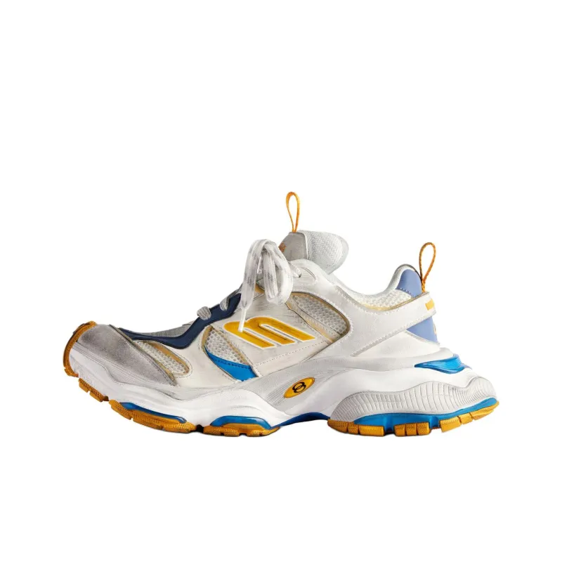 Balenciaga Cargo Low Top Chunky Sneakers Women's White Blue Orange-0