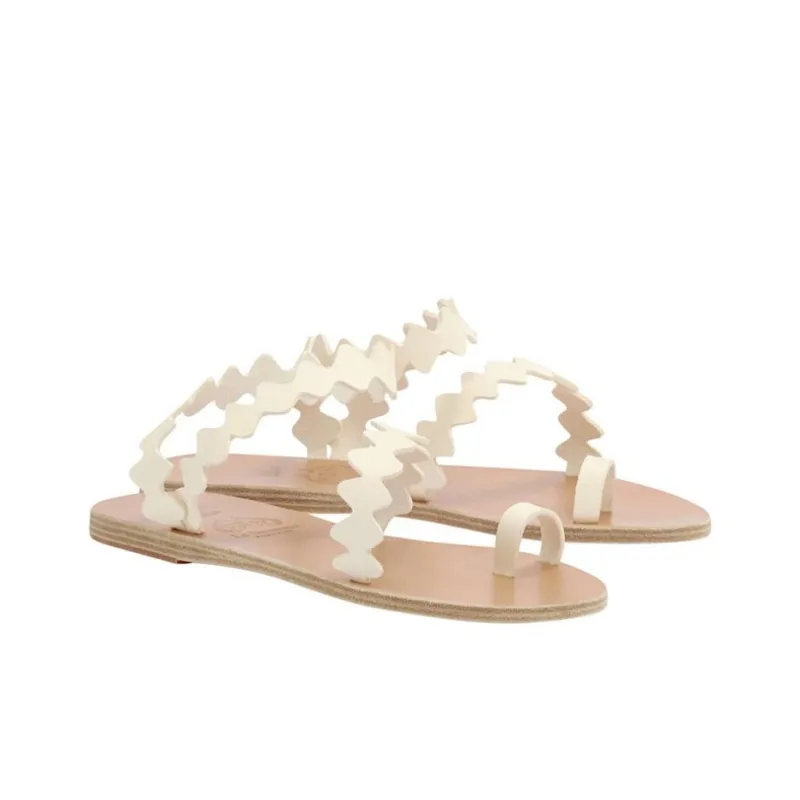Le Sirenuse Positano x ANCIENT GREEK SANDALS Eleftheria Onda Stylish Sandals Women's Ecru-2