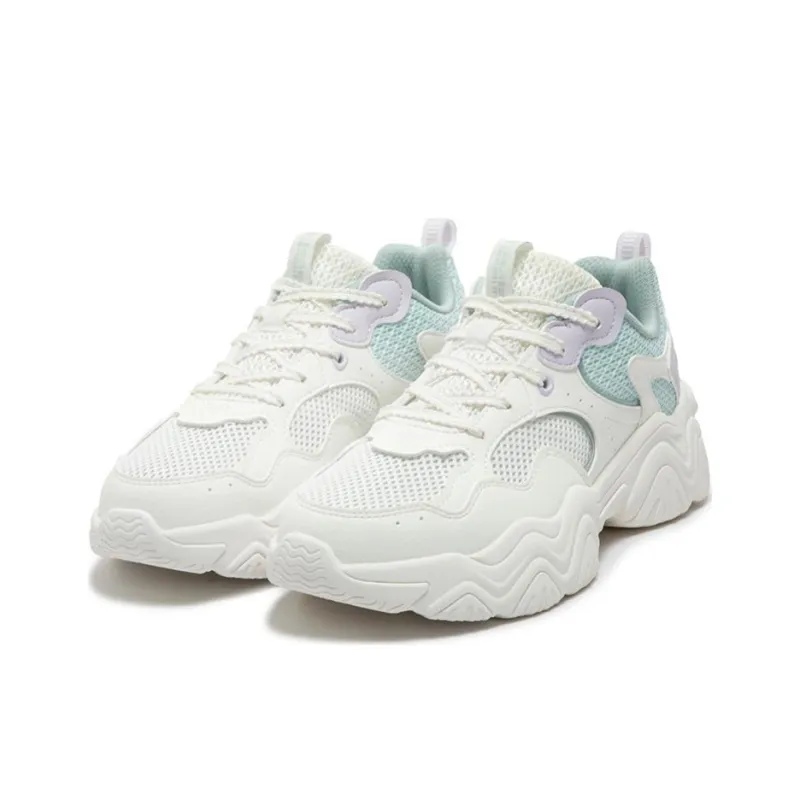 361° Anti Slip Wear Resistant Low Top Chunky Sneakers Women's White Blue-2