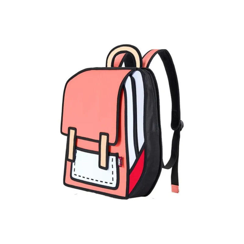 JumpFromPaper Polyester Backpack Mini Unisex Watermelon Red-4