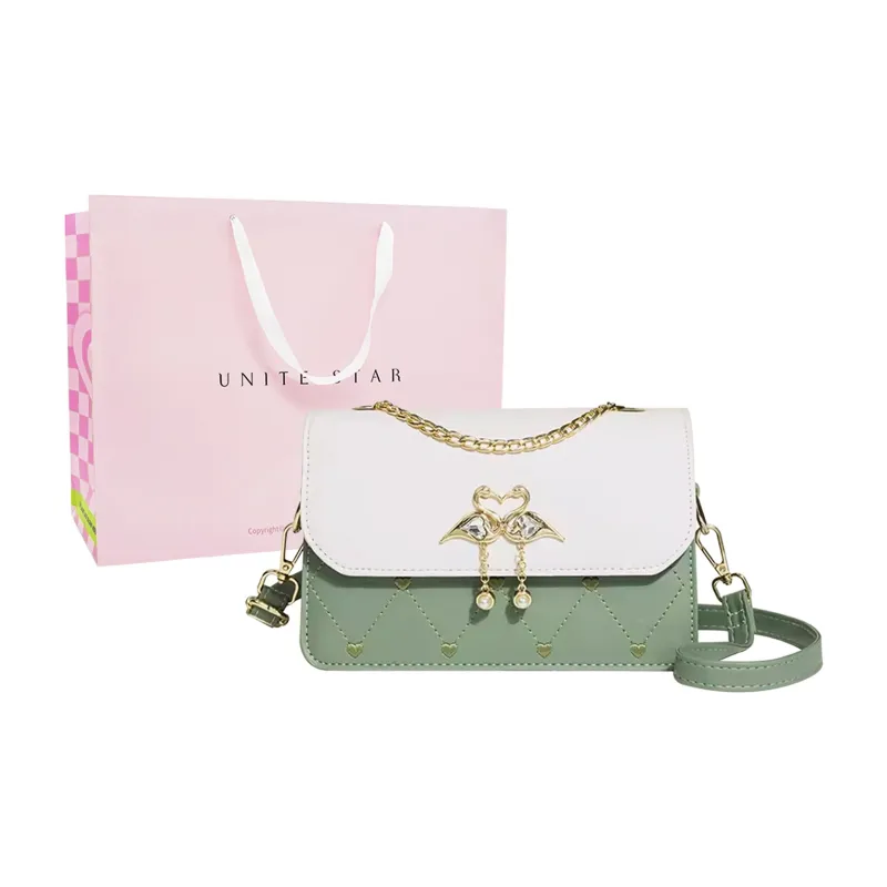 UNITE STAR PU Small Square Bag Crossbody Shoulder Bag Women's White/Pink/Black/Blue/Green-18