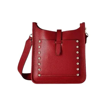 REBECCA MINKOFF Genuine Leather Crossbody Bag Shoulder Bag Medium Size Women's Red