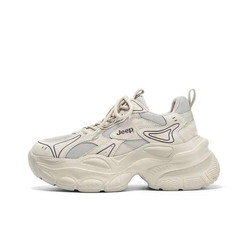 Jeep Breathable Height Increase Chunky Sneakers Women's Gray-0