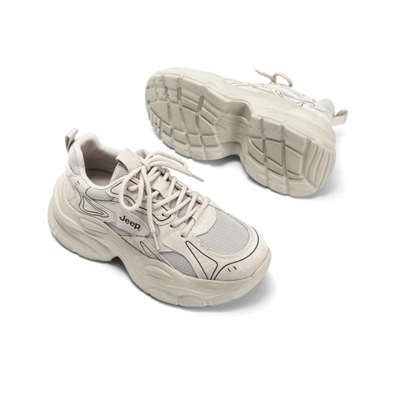 Jeep Breathable Height Increase Chunky Sneakers Women's Gray-3