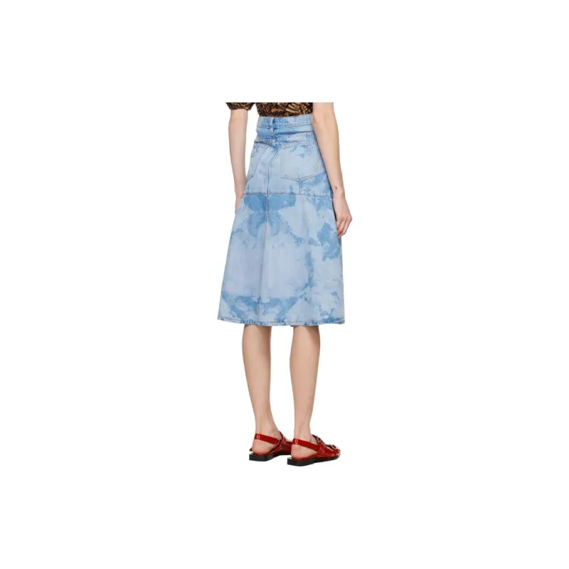 GANNI Denim Long Skirt Women's Blue-1