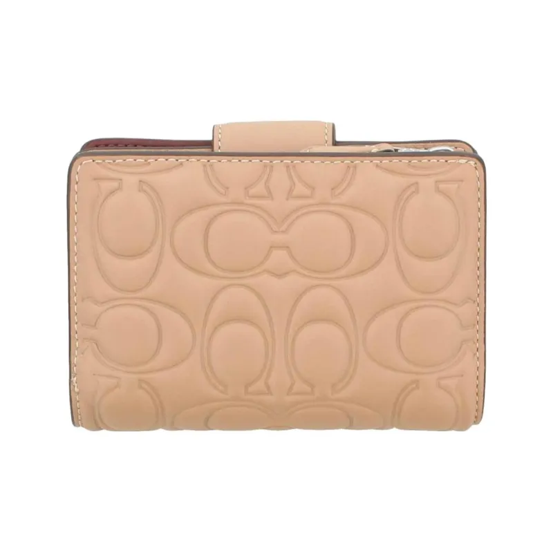 COACH Leather Coin Purse Wallet Medium Size Women's Brown-3