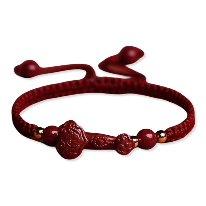LuluCanaan Reconstructed Cinnabar Woven Bracelet Unisex-0