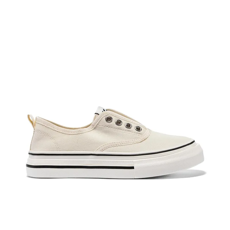 Warrior Lazy Slip on Durable Lightweight And Breathable Canvas Shoes Women's Beige-1
