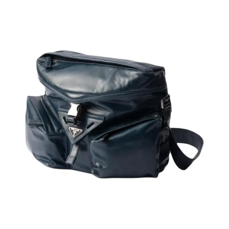 PRADA Leather Crossbody Bag, Shoulder Bag Men's Denim-1