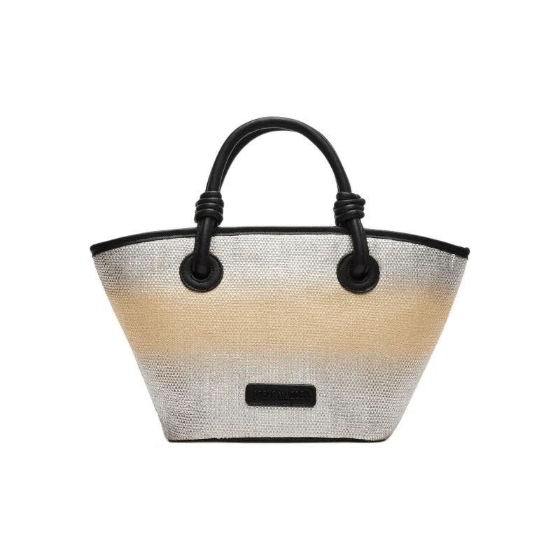STEVE MADDEN Textile Materials Tote Bag Shopping Bag Shoulder Bag Crossbody Bag Handbag Mini Women's Black & Multicolor-2