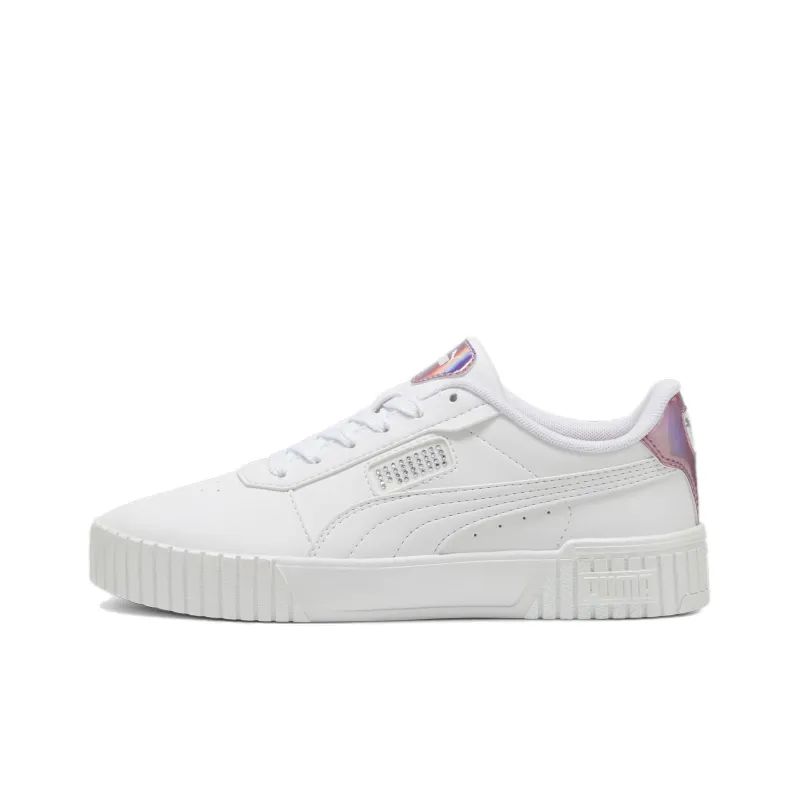 PUMA Court Classic Anti-Slip Wear-Resistant Low-Top Skateboard Shoes Women's White Silver-0