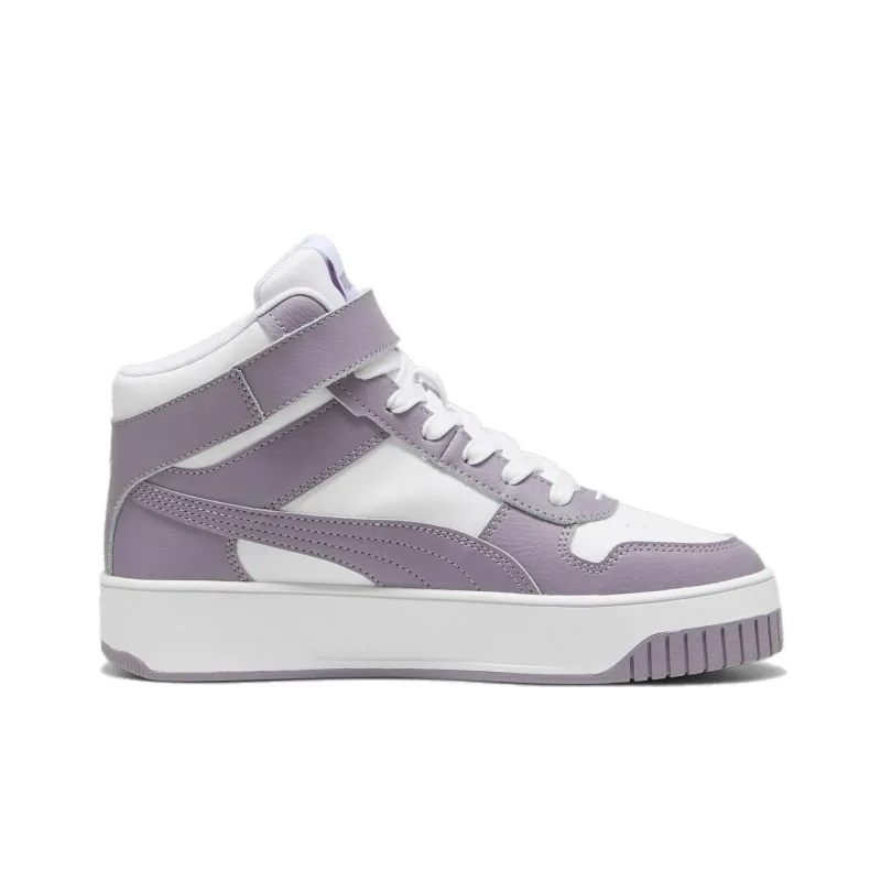 PUMA Carina Street Slip-Resistant Mid-Top Skateboard Shoes Women's White Purple-1