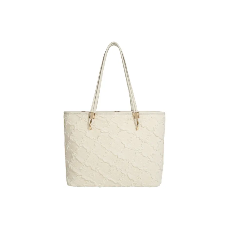 LETOO PU Tote Bag, Shoulder Bag Tubas Women's White-3
