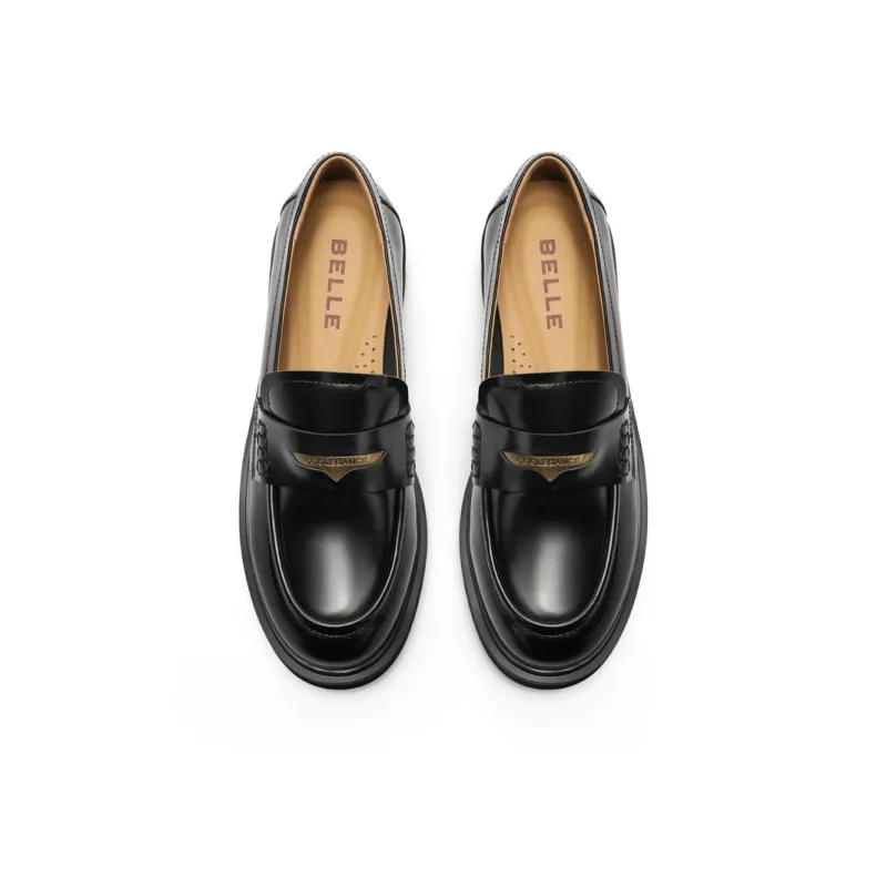 BELLE Loafers 4cm Women's Black, Brown-2