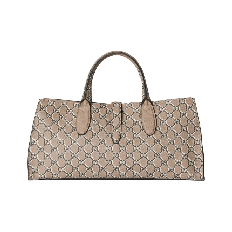 GUCCI Jackie 1961 Printed Leather Shoulder Bag, Crossbody Bag, Handbag Medium Size Women's Taupe-3