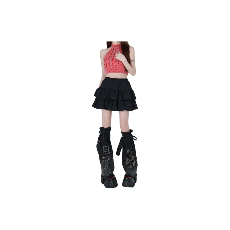 ZAZN Casual Short Skirts Women's Black-1