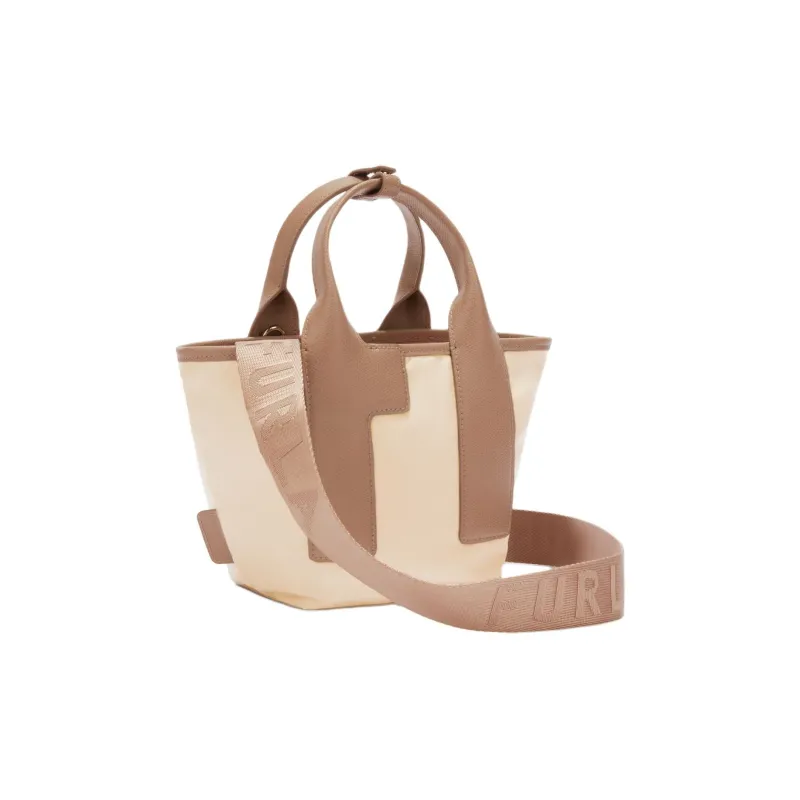 Furla Piuma Nylon With Leather Shoulder Bag, Crossbody Bag, Handbag Regular Women's Beige & Brown-1