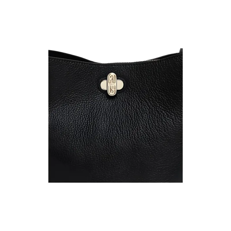 Furla Danae Grain Calfskin Bucket Bag, Handbag, Shoulder Bag, Crossbody Bag Trumpets Women's Black-4