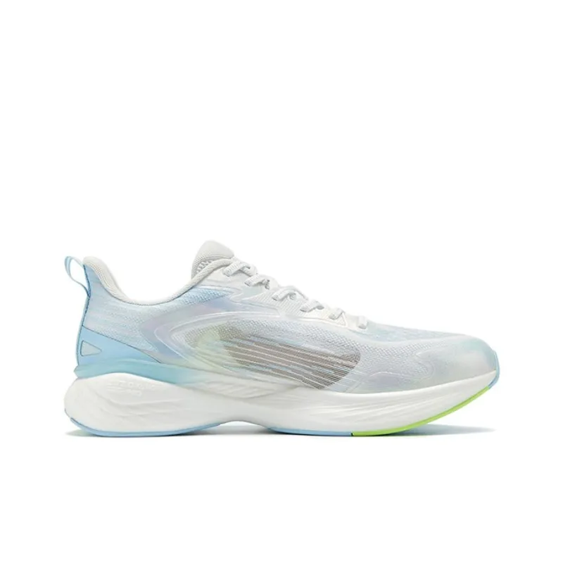 QIAODAN Anti Slip Wear Resistant Low Top Casual Running Shoes Men's White Blue-1