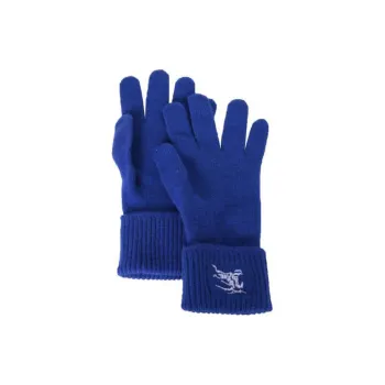 Burberry Equestrian Knight Logo Embroidered Full Finger Gloves