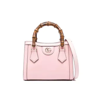 GUCCI Leather Tote Bag, Shopping Bag, Shoulder Bag, Crossbody Bag, Handbag Trumpets Women's Pink