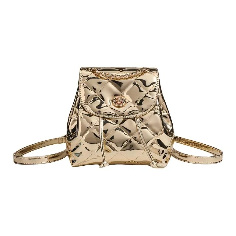 TTaG．baG PU Backpack Regular Women's Silver/Gold-8