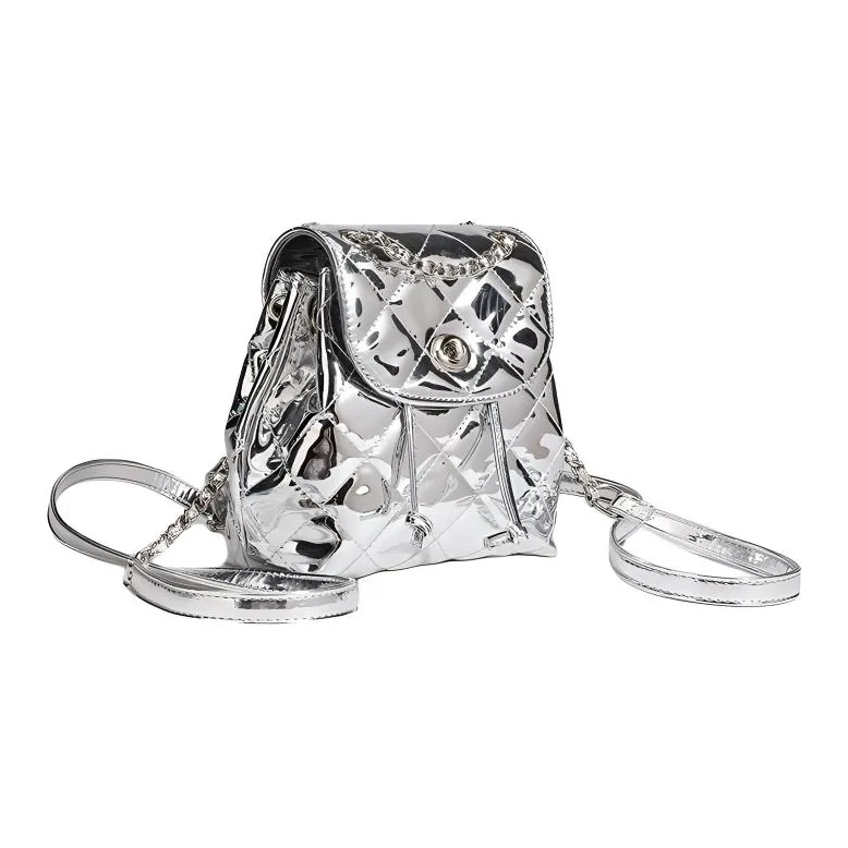 TTaG．baG PU Backpack Regular Women's Silver/Gold-1