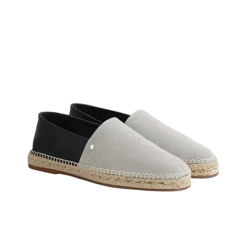 HERMES Joven Espadrilles Men's Gray Black-3