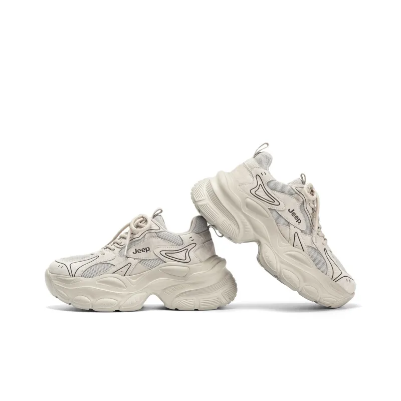 Jeep Breathable Height Increase Chunky Sneakers Women's Gray-4