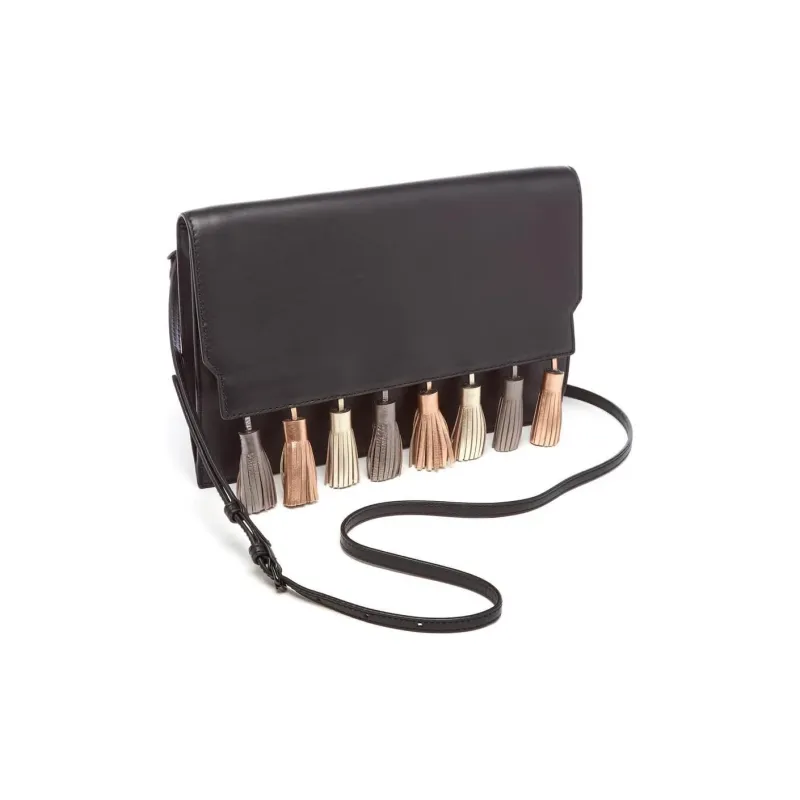 REBECCA MINKOFF Leather Handheld Crossbody Bag Shoulder Bag Women's Black/Metal/Multicolor-1