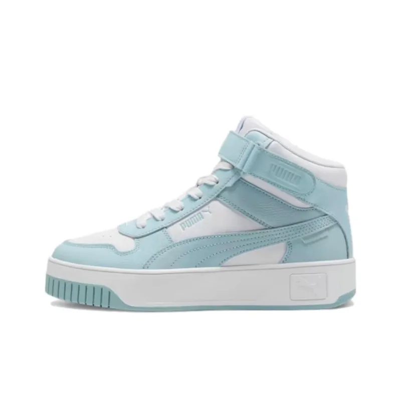 PUMA Carina Street Anti-Slip Wear-Resistant Mid-Top Skateboard Shoes Women's Blue White-0