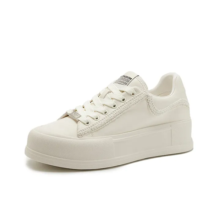 Talitaqoom White Cherry Blossom Shoes Low Top Skateboard Shoes Women's Ecru-1