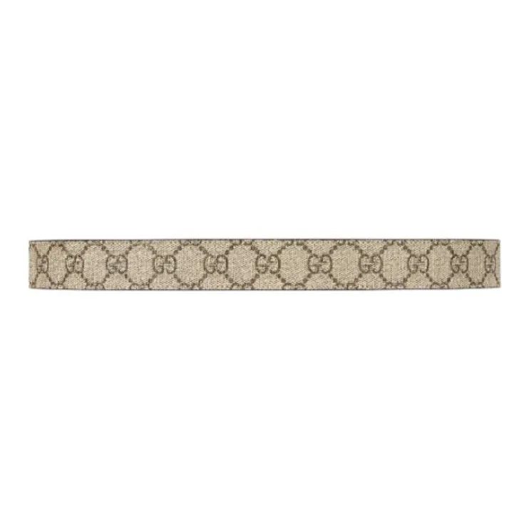 GUCCI Bamboo Ornament Lock Hardware Accessories Leather Belts Women's Beige Width: 3CM-1